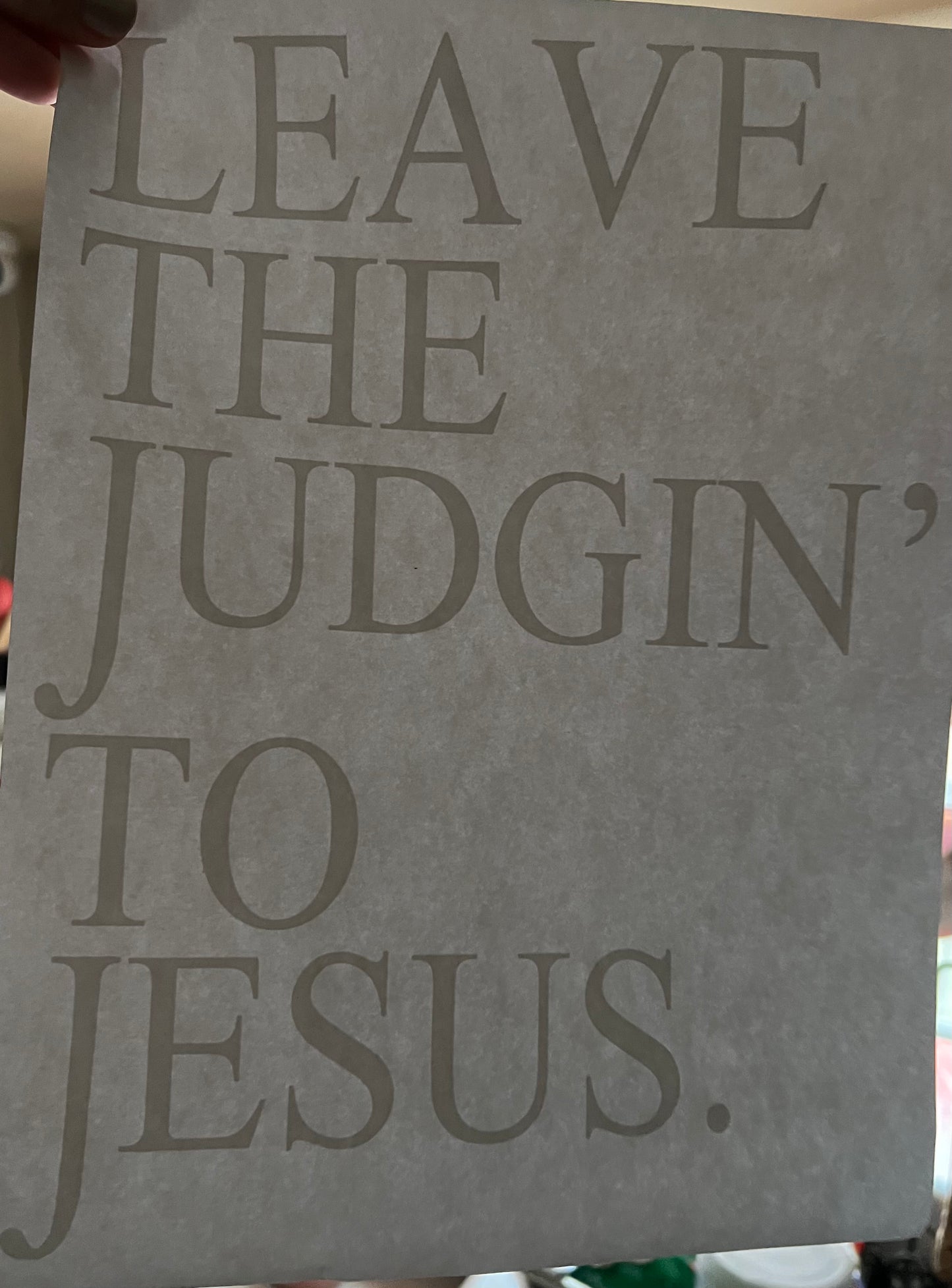 Judging to Jesus