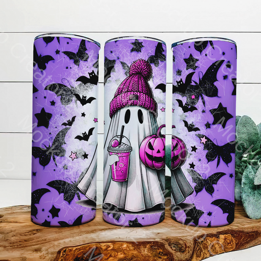 Purple ghost and bats